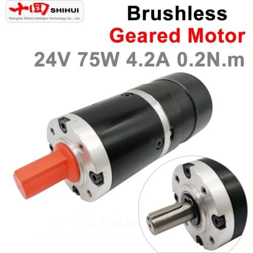 DC Motor 24V 4.2A 0.2N.m 57 Round Shape DC Brushless Geared Motor 75W 3600rpm Large Torque High Speed Motor