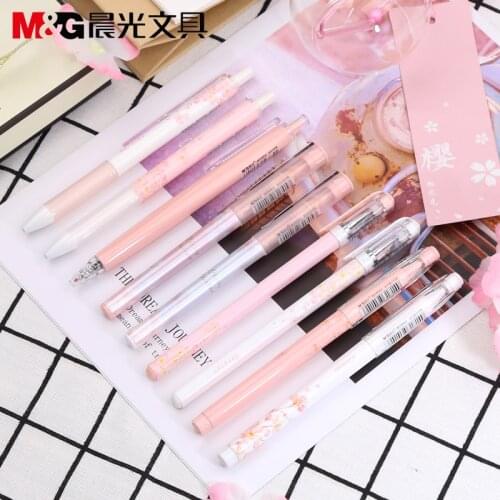 12PCS M&G Cherry Blossom Series Limited Gel Pen 0.5 Signing Pen H2610 Kawaii School Supplies