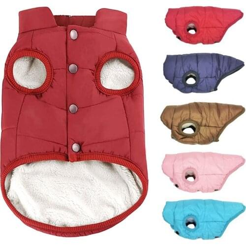 Blytieor Pet Cotton Jacket Winter Fleece Lining Windproof Waterproof Warm Durable Elastic Easy Put on Take Off Dog Jacket