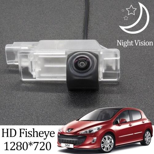 Owtosin HD 1280*720 Fisheye Rear View Camera For Peugeot 308 T7 Hatchback Coupe 2008-2013 Car Reverse Parking Accessories