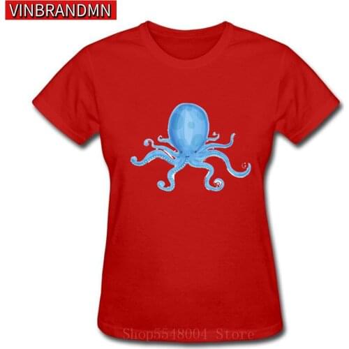 Kawaii Blue Octopus T-Shirt Women Cute Cartoon Streetwear New Fashion Sea Animal Lovely T Shirt Funny Cuttlefish Hip Hop Tshirts