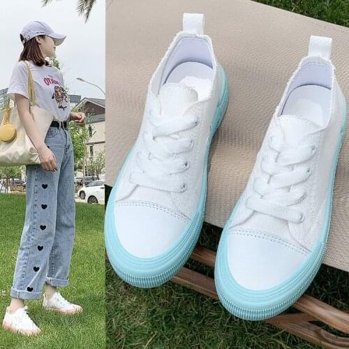 Low-Top Canvas Shoes for Women 2021 New Womens Shoes Trendy Casual Flat Sports White Shoes Women