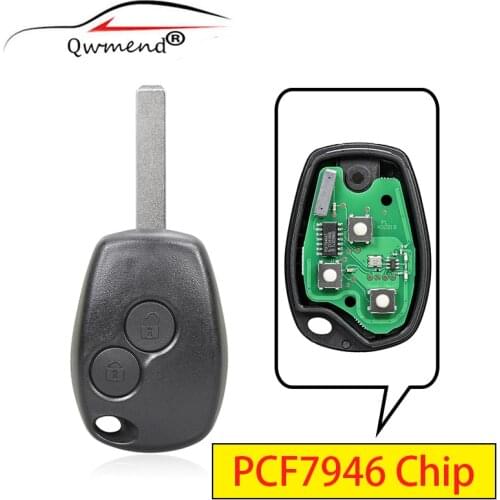 QWMEND 2 Buttons Car Remote Key for Renault Megan Modus Clio Modus Kangoo Logan Sandero Duster PCF7946 Chip 434Mhz Car Key