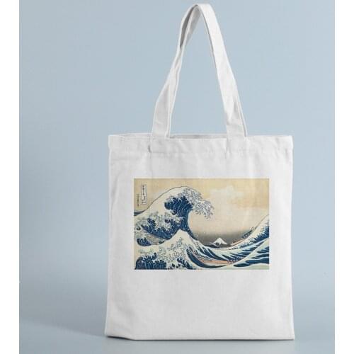 Fashion Harajuku College Messenger Bags Wave Fun Print Casual Large Capacity Canvas Bag Female Shoulder Bag