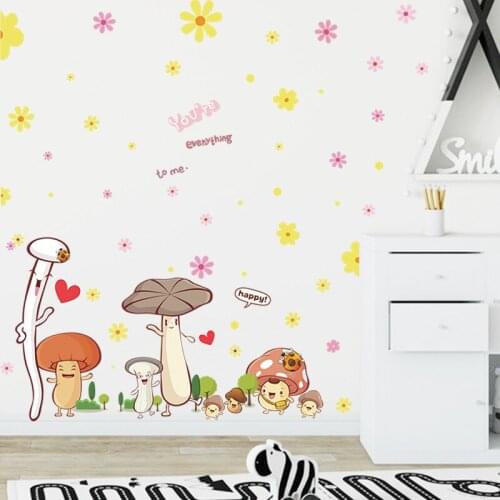 Cartoon Wall Stickers for Kids Rooms Bedroom Living Room Decoration Home Decor Self Adhesive Wall Decals