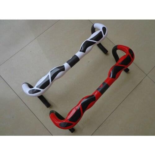 Newest QILEFU Road bicycle 3K full carbon fibre handlebar carbon bike handlebar road parts 31.8*400/420/440mm 7 colors Free ship