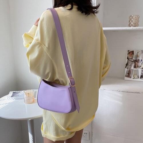 New Retro Solid Color Small PU Leather Female Shoulder Bags For Women 2021 Summer Shopper Small Purses and Handbags Travel Totes