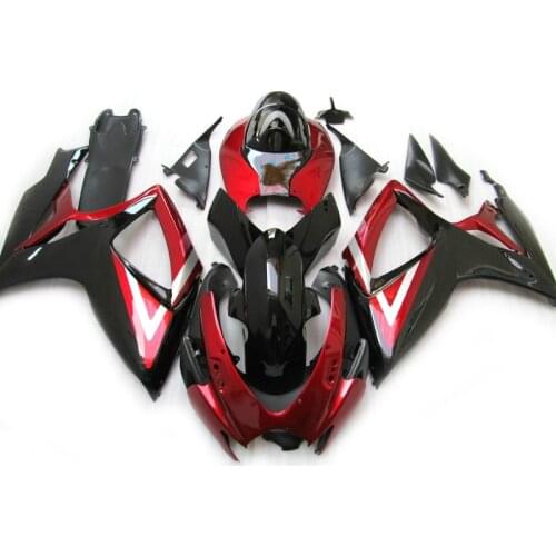 Injection Customize Paint Fairings for SUZUKI GSXR 600 750 2006 2007, Red Black fairing kit GSXR600 GSXR750 k6 k7 PL272