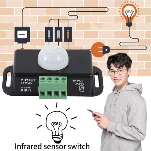 DC 12-24V Mini PIR Sensor Switch Motion Detector Switch For LED Strip Light Tape Infrared Detection Tools