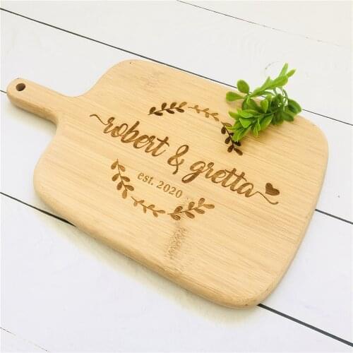 Personalized Cutting Board Wedding Kitchen Favors and Gifts Custom Engraved Cheese Board Chopping Board Bamboo Cutting board