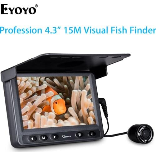 Eyoyo Underwater Ice Video Fishing Tools Camera 4.3 inch LCD Monitor 720P Night View Fish Camera 15m Cable Ice Fish Finder