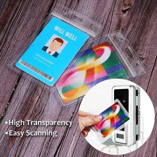 PVC Transparent Waterproof ID Card Holder Student Card Holder Work Card Holder Protective Cover Holder Accessories