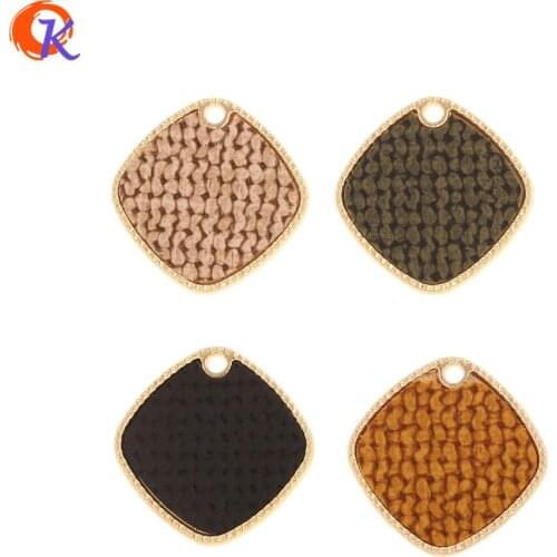 Cordial Design 50Pcs 22*22MM Jewelry Accessories/Charms/Square Shape/Fabric Effect/DIY Jewelry Making/Hand Made/Earring Findings