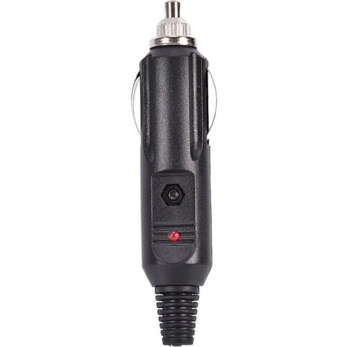 Black 12V 24V Car Cigarette Lighter Plug With Light Without Wire Socket Converter Length: Approx. 9.5cm Fuse: 15A