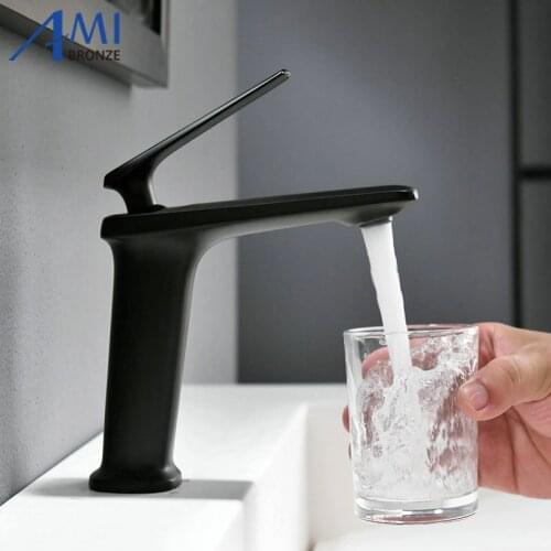 Basin Faucets Black Bathroom Hot and Cold Mixer Tap Golden Brass Toilet Sink Water Crane White Faucet