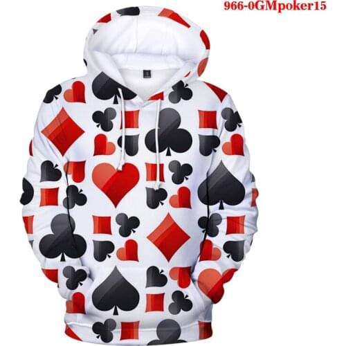 Creative New Sweatshirts Men Brand Hoodies Poker Printed Hoodie Male Pullover 3D Hoodies Hip Hop Hooded Winter High Quality Male