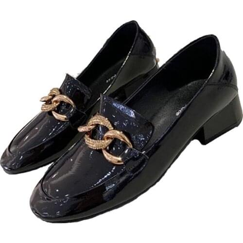 Loafer Shoes Female High End Quality Cowhide Upper and Pig Lining Europe Luxury Hand made Pump High Heel