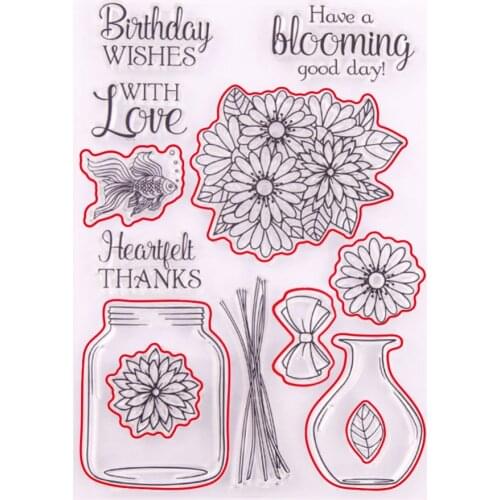 Vase Wishing Bottle Flower Metal Cutting Dies and Stamps Stencil Template For Scrapbooking Embossing Paper Card Making Decor