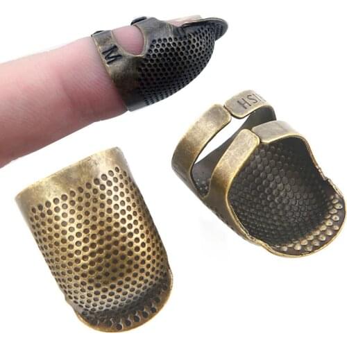 Vintage Adjustable Thimble Pin Needle Finger Protector DIY Sewing Ring Tool