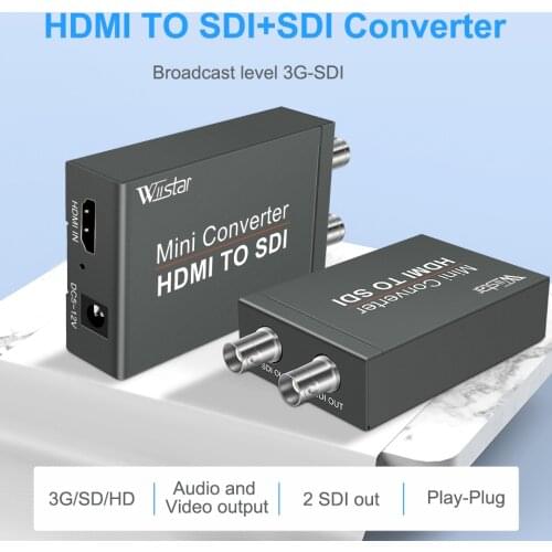 Wiistar HDMI-compatible to SDI Video Converter BNC SDI/HD-SDI/3G-SDI Adapter Support 1080P for Camera Home Theater