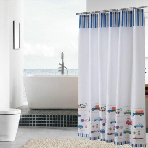 Cartoon Car Leaf Shower Curtain Polyester Waterproof Mildew Home Shower Curtain Bathroom Partition Waterproof Shower Curtain