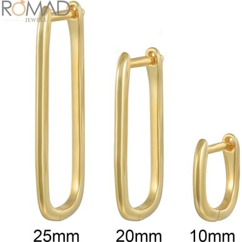 ROMAD 10/20/30mm 925 Sterling Silver Glossy Pin Hoop Earrings For Women Geometry Wedding Earrings Cartilage Jewelry Pendientes