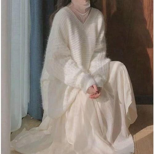 New Spring Autumn 2 Piece Suit long sleeve Sweater Women Dresses Female Girls Dress Suits Robe Femme Vestido Sell Separately