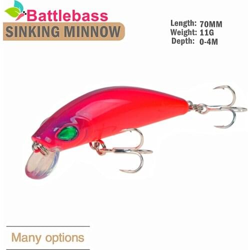 1PCS Minnow Fishing Lure 70mm11g Topwater Hard Bait Wobbler Jig Bait Crankbait Carp Striped bass Pesca Fishing tackle SwimBait