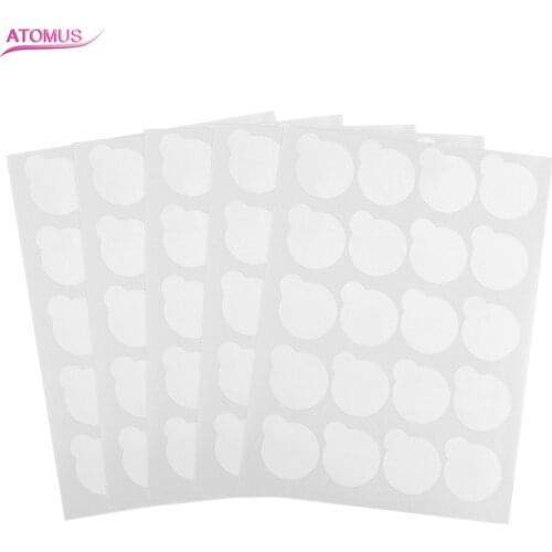 100pcs Eyelash Glue Holder Pallet Paper 2.5cm Disposable Eyelash Extension Glue Pads Stand On Eyelash Jade Stone Makeup Tool New