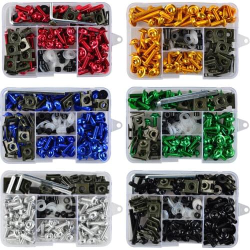 195PCS/Set Universal Motorcycle CNC Full Fairing Bolt Kits Bodywork Screws For Yamaha Kawasaki Honda BMW SUZUKI Pit Dirt Bike