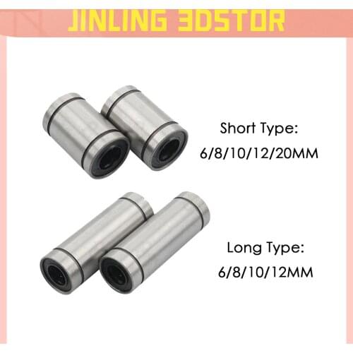 2PCS LM8UU LM10UU LM6UU LM12UU Linear Bushing 8mm CNC Linear Bearings 8mm for Rods Liner Rail Linear Shaft parts