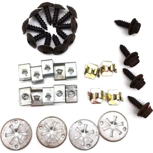 32 pcs Metal Car Engine Undertray Bottom Splash Guard Shield Clips For Golf MK4 For Audi A3 Bora