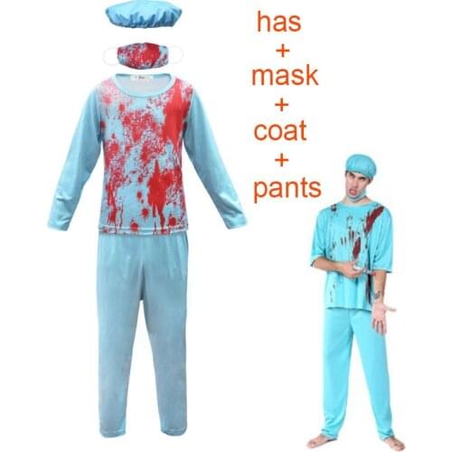 2020 Halloween Childrens Party Dress Up Costume Doctor Nurse Costume Scary Bloody Zombie Crossdresser Set