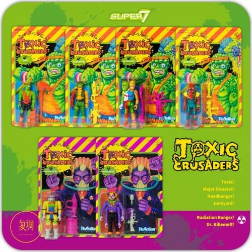 Super 7 Toxic crusaders US anime games Anime Action Figure 3.75inch hangcard Collectible Model Toy Figure Doll Gift For Kids