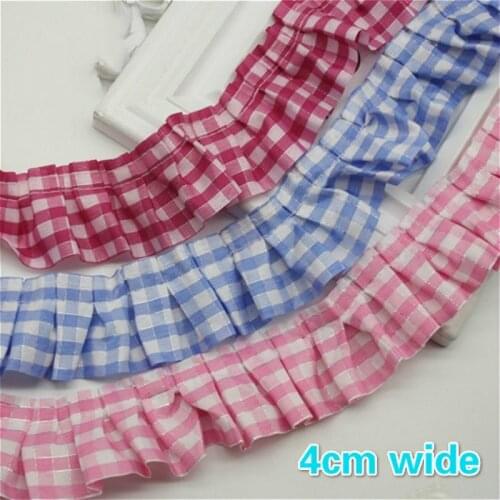 HOT Products Silver Silk Lattice Ribbon Crumpled Soft Lace DIY Childrens Collar Cuff Skirt Striped Baby Cradle Trim Decoration
