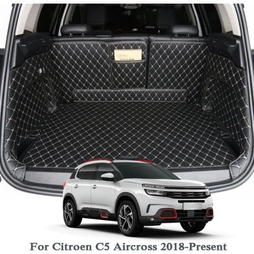 For Citroen C5 Aircross 2018-Present Car Floor Mat Leather Tray Carpet Cargo Liner Custom Auto Trunk Mat Carpet Internal Mats