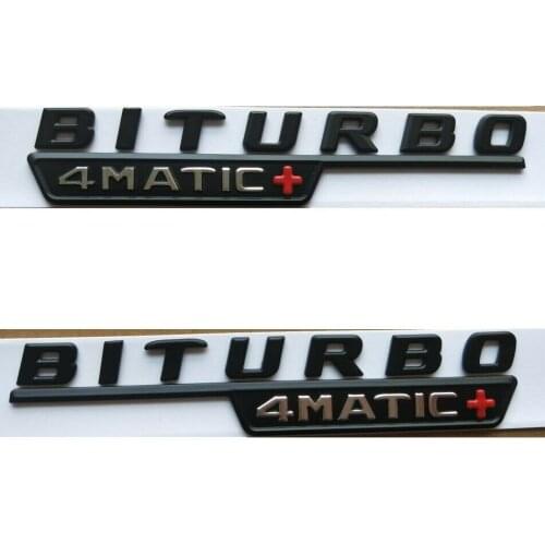 Matt Black Letters FOR BITURBO 4MATIC+ Fender Emblems Badges