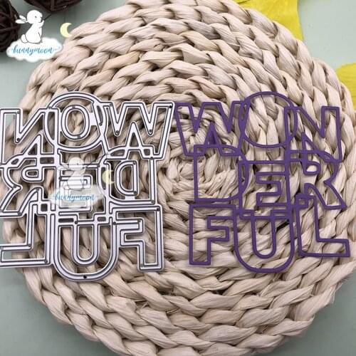 Bunnymoon WONDERFUL Stencil Metal Cutting Dies For Scrapbooking Practice Hands-on DIY Album Card Handmade Tools