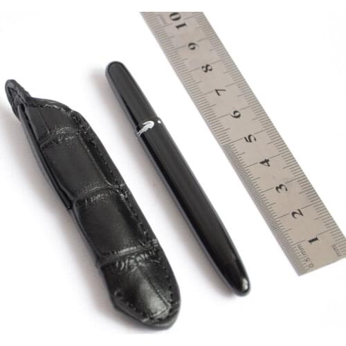 MINI CROCODILE SPACE PEN ROLLER BALL PEN BLACK + POUCH NEAT CONVIENCE 9CM