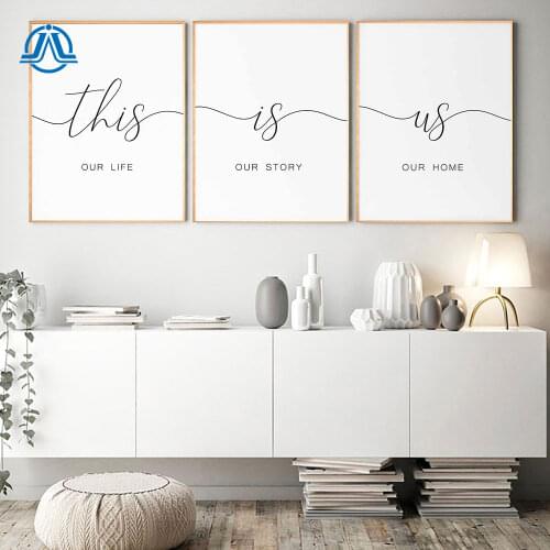 Minimalism This Is Us Quote Wall Art Canvas Painting Black White Wall Poster Prints Modern Picture For Living Room Home Decor