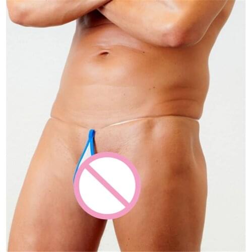 Mens Seamless Bikini G String Micro Teardrop Thong Swim Bottom Tanga Male Transparent Exotic Panties Underpant Beachwear Sunbath