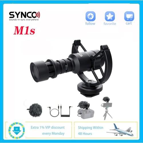 Synco M1S Mini Table Vlog Gaming Microphone Condenser for Smartphone Android XiaoMi DSLR Camera Canon Nikon Sony PC Wired Mic