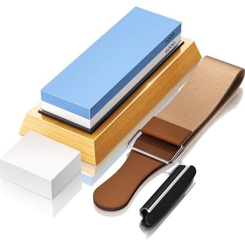 Knife Sharpening Stone Kit, Professional Whetstone Sharpener Stone Set, Premium 2 Side Grit 1000/6000 Water Stones