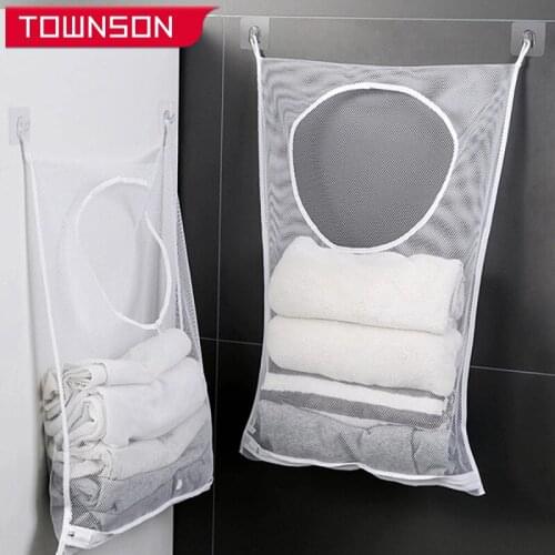 Bathroom clothing storage mesh bag wall-mounted Dirty clothes storage bag socks underwear hanging bag Dirty clothes hamper