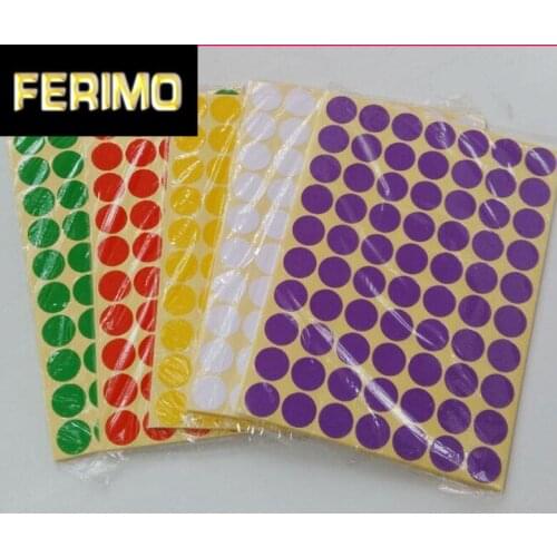 Multicolour Blank Round sticker circle paper tag 10mm black red yelllow blue 20mm circle sitkcer label