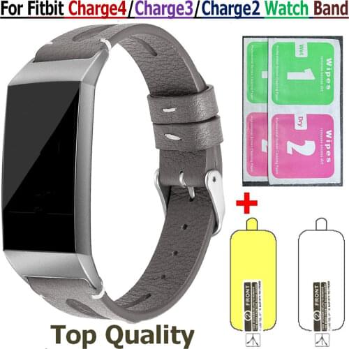 Newest COMLYO Genuine Leather Wristband Strap for Fitbit Charge 3 Band Replacement Watchband Bands For Fitbit Charge 3 Bracelet