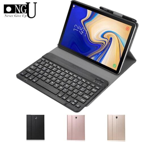 Slim Leather Case For Samsung Galaxy Tab S4 10.5 T830 T835 SM-T830 SM-T835 Business Detachable Bluetooth Keyboard Cover Stand