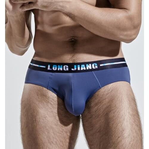 Sexy Mens Briefs Underwear Breathable Underpants Smooth Ice-Silk Brief Summer Brief U Convex Underwear Ropa Interior Hombre