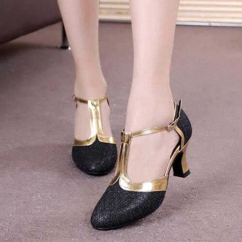 Girl leather shoes latin dance shoes woman gold silver shoes women high heels ballroom jazz dancing shoes for women