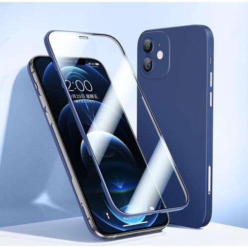 Tempered Glass Screen Protector For iPhone 12 iPhone12 Mini Pro Max Ultra Thin 360 Full Cover Back Case Camera Protect Cover